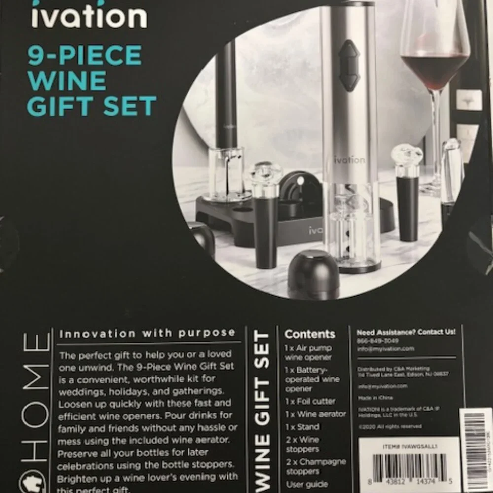 Ivation 9 Piece Wine Gift Set - New in Box